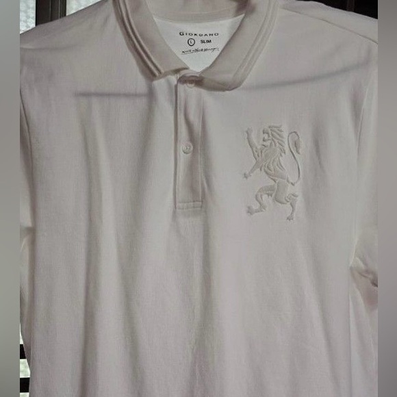 Classic White Polo Shirt with Embroidered Lion - Picture 1 of 1